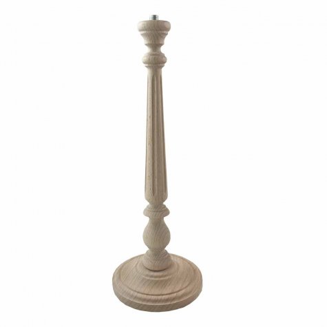 Accessoire pour abat-jour - Pied de lampe en bois "Cannelé genois" - Hêtre des Vosges - hauteur 33 cm