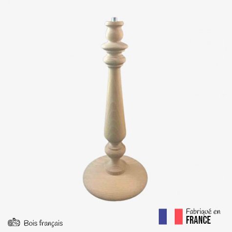 Accessoire pour abat-jour - Pied de lampe en bois "Padoue" - Hêtre des Vosges - hauteur 35 cm