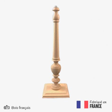 Accessoire pour abat-jour - Pied de lampe en bois "Syracuse" - Hêtre des Vosges - hauteur 33 cm