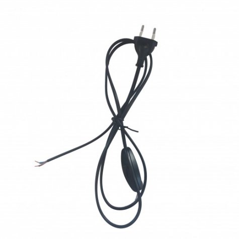 Accessoire pour abat-jour - Cordon électrique avec interrupteur - Longueur  1.5 m (Noir)
