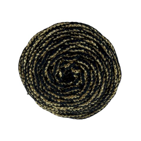 Habillage  - Coton tressé - 4 mm - Doré et noir / 50 M