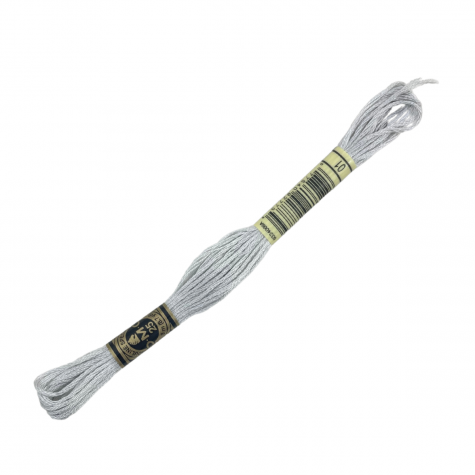 Broderie  - Echevette de fil mouliné à broder- 8 M - DMC - Blanc grisé