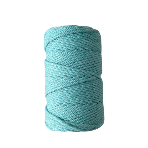 Habillage  - fil de coton Macramé - 2 mm - Bleu azur - 70 M