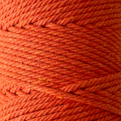 Habillage  - fil de coton Macramé - 2 mm - Orange citrouille / 70 M