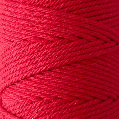 Habillage  - fil de coton Macramé - 2 mm - Rouge vif / 70 M