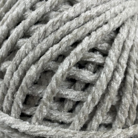 Habillage  - fil de coton Macramé velours - 3 mm - Couleur gris souris/ 50 M