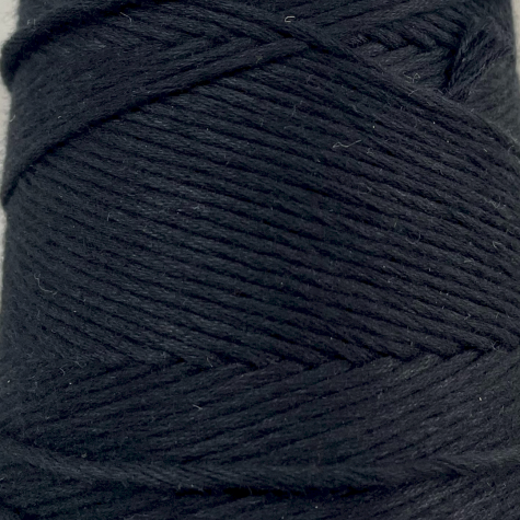 Habillage  - fil de coton Peigné - Noir - 2 mm -  / 200 M