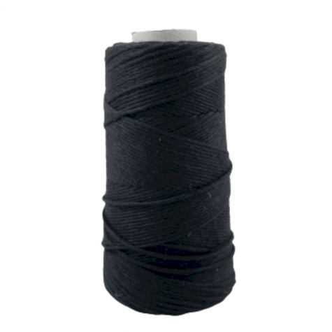 Habillage  - fil de coton Peigné - Noir - 2 mm -  / 200 M