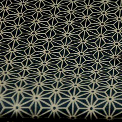 Mercerie - Tissu coupon 45 x 55 cm -  motif géométrique asanoha - Noir