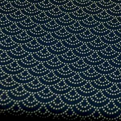 Mercerie - Tissu coupon 45 x 55 cm - Vague en point seigahia japonais - bleu marine