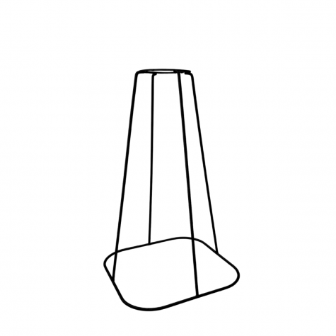 Pied de lampe conique - base carré arrondis - Hauteur 24 cm