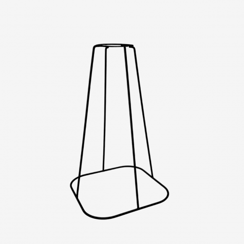 Pied de lampe conique - base carré arrondis - Hauteur 24 cm