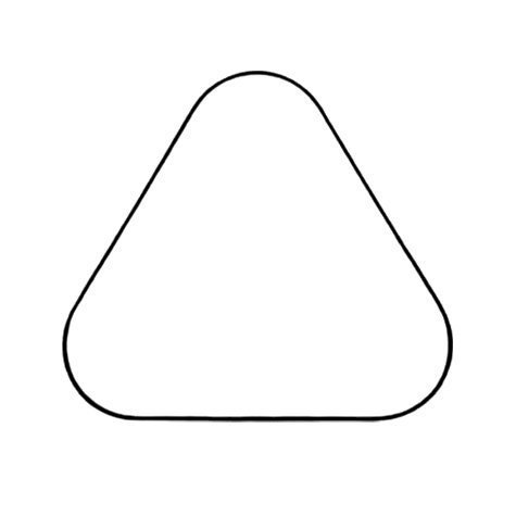 Triangle nu coins arrondis 40 cm